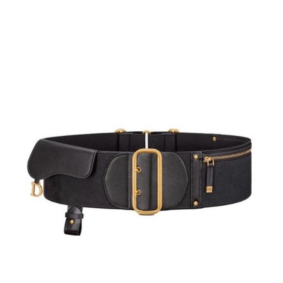 Christian Dior Black and Gold Saddle Belt main image 4